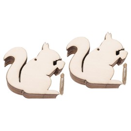 NUOBESTY 40 Pcs Squirrel Wood Chip Pendant Squirrel Craft Squirrel Cutouts Squirrel Shaped Slices Squirrel for Crafts Wood Slices DIY Crafts Hanging Decors Unfinished Wood Wooden