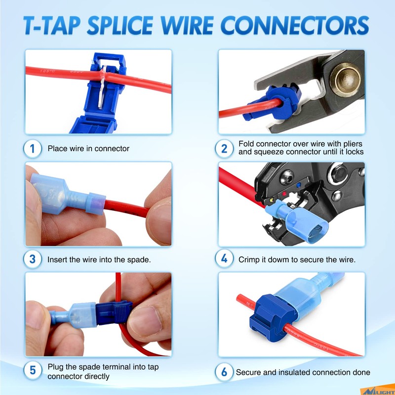 Nilight 360PCS T-Tap Wire Connectors Self-Stripping Quick Splice Electrical Terminals
