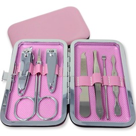 COLORBIRD Nail Care Set, Nail Clippers, Nail Care, Nail File, Cuticle Treatment, Eyebrows, Scissors, Tweezers, Earpick, Colorful (7 Peach)