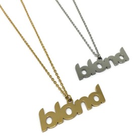 Gifts From The Crypt Blond Stainless Steel Necklace | Frank Ocean Gold Silver Hip Hop Music Pendant Chain (Gold)