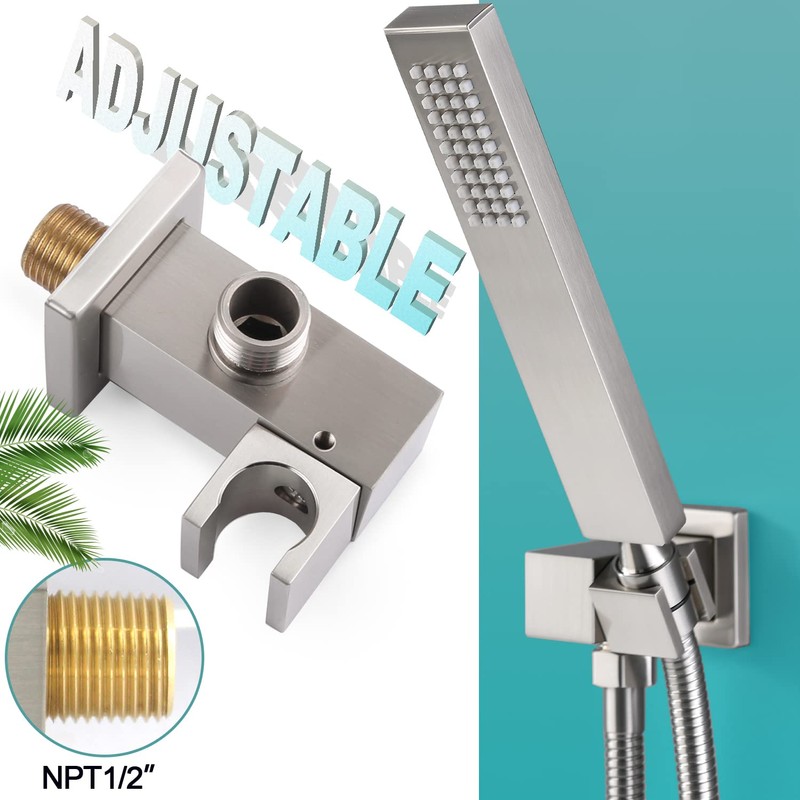 Enga Solid Brass High Pressure Hand Held Shower Wand Square