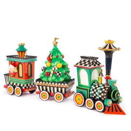 MacKenzie-Childs Christmas Train Ornament - Set of 3