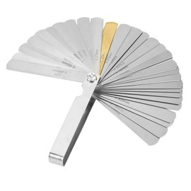 Universal Feeler Gauge Set Stainless Steel Thickness Gauge 32 Blades for Measuring Gap Width and Thickness for Guitar, Spark Plug, Piston Measure