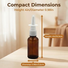 6Pcs 10ml/0.34oz Glass Nasal Spray Bottles - Portable Empty Refillable Fine Mist Sprayers Atomizers Cosmetic Makeup Perfume Storage Container Vials(Brown)