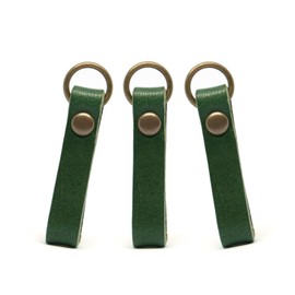 [ANBOON] Tochigi Leather Zipper Pulls, Set of 3, Simple Type, Cowhide Leather, dark green/antique gold