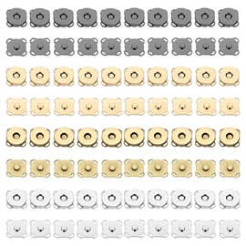 GIONAR 40 Sets Magnetic Clasps for Bags, 14mm Magnetic Snap, Metal Fasteners Sew, for Purses, Clothing, Totes, Bags, Wallet, Handbag, Coat (4 Colours)