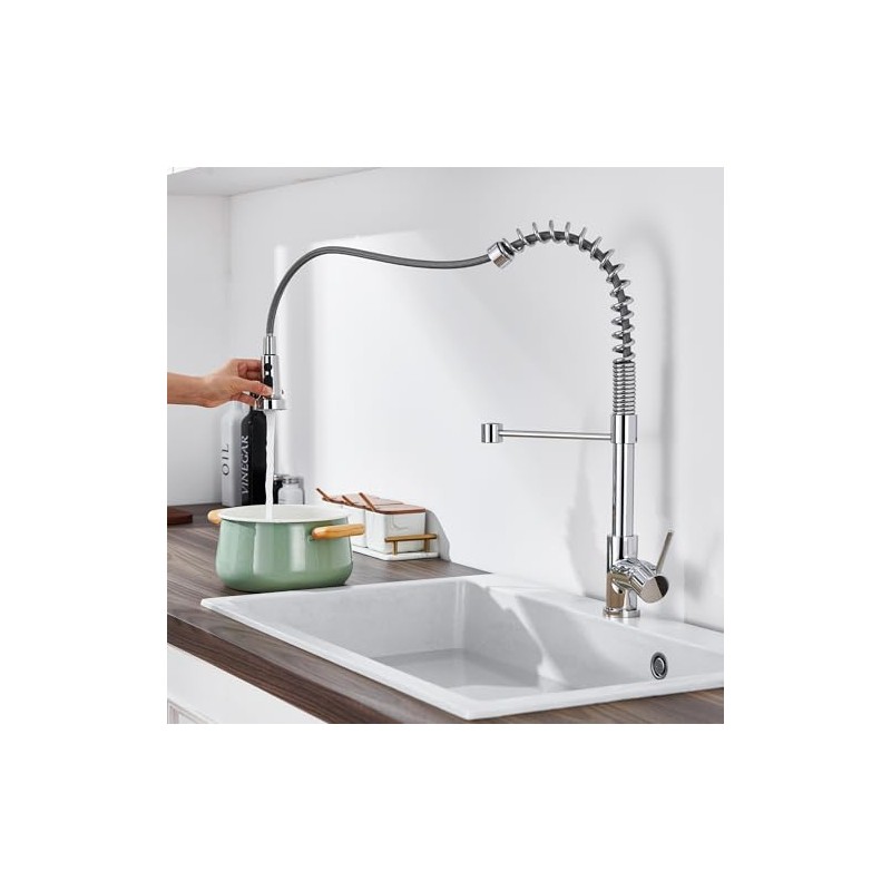 Kitchen Faucet Head Replacement with 15 Adapters, 3 Function Pull