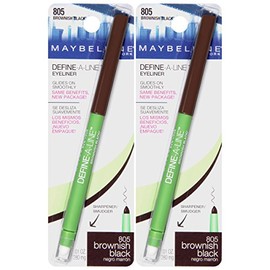 Maybelline New York Define-a-line Eyeliner Makeup, Brownish Black, 2 Count