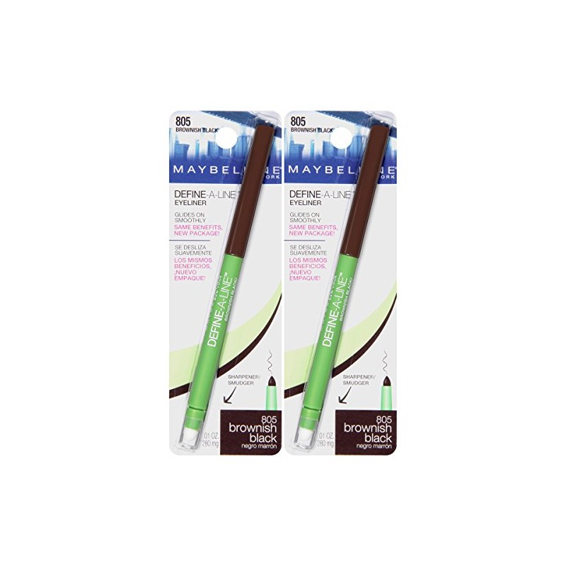 Maybelline New York Define-a-line Eyeliner Makeup, Brownish Black, 2 Count