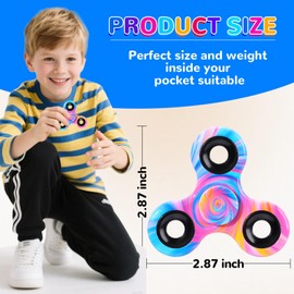 SCIONE Pack of 12 Fidget Spinners - Premium Stress Relief Set for Children (6.3 cm) | Coloured Finger Spinners | Fidget Toys for Concentration & Anxiety Relief | Ideal as Classroom Gifts & Party Bags