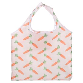 uxcell Reusable Grocery Bags, 1Pcs Printed Washable Shopping Totes with Handles, Foldable Large Cloth Grocery Bag for Shopping, Camping and Traveling (Carrot)