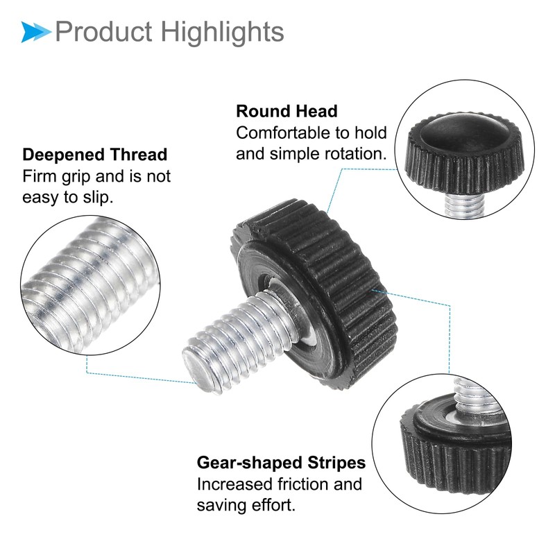 CoCud Thumb Screw Knurled Knobs, M5 x 10mm Male Thread,