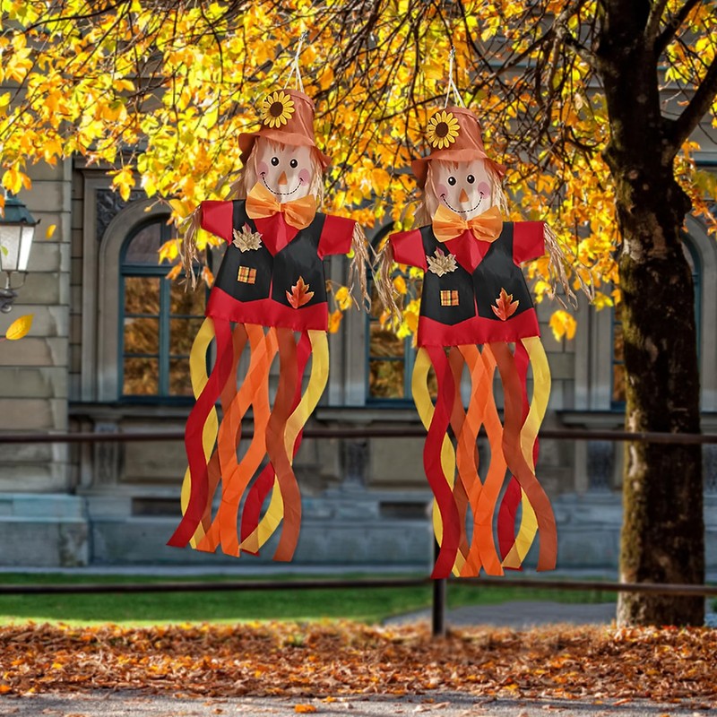 THQZLH Scarecrow Windsock - Fun and Festive Outside Decorations for