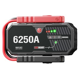 Car Battery Jump Starter 6250 Peak Amp / 960 Cold Cranking Amp 12V Smart Display Jumper Cables with Force Start for Car Booster Jump Start Box for 10L Gas/8L Diesel Engines, 48 Months Standby