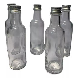 Tequilera Redonda 50 Ml, Tapa Aluminio (10pz)