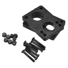 PATIKIL Skateboard Riser Pad Screw Set 2pcs 10mm Longboard Shock Rise Pad with Mounting Screws Nut Hardware Repair Kit for Cruiser Black