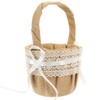 ULTNICE Wedding Flower Basket Hessian Biedermeier Basket with Lace