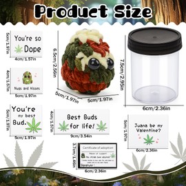 xinrongda Adopt a Weed Nugget Plushie, Adopt Me Plush Toy, Little Weed Nugget Plushie, in a Jar Handmade Plush Stuffed Toys, Funny Pun Handmade Plush Desktop Accessories