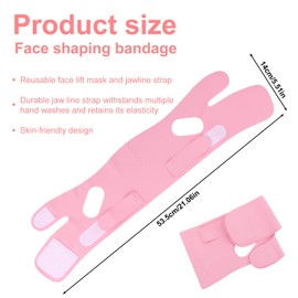 lasuroa Schlaf Kinnband, Atmungsaktive & Wiederverwendbare Doppelkinn Reduzierer Pink V Line Straffungsmaske & Kiefertrainer für Frauen