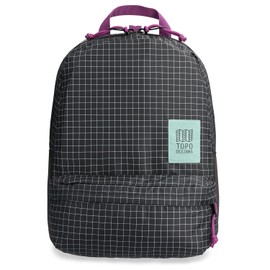 Topo Designs Dash Pack, Lightweight Laptop Backpack, 100% Recycled Materials, Fair Wear + WRAP Certified, 17L (Grid)