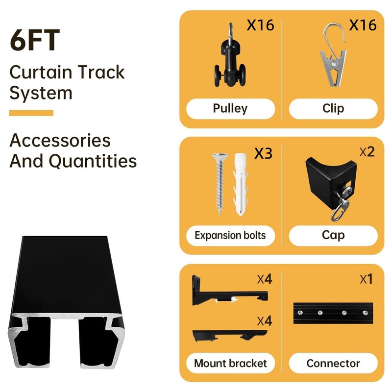MaKefeile Ceiling Curtain Track Ceiling and Wall Mounted Heavy-Duty Curtains