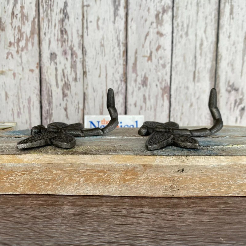 The Nautical Place Cast Iron Dragonfly Wall Hooks - Original