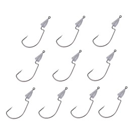 Pure Seek Texas Rig Approx. 0.2 oz (5 g) Set of 10 Jig Head Lures Fishing Hooks Bass Fishing Root Fish Rockfish Texas Rigging