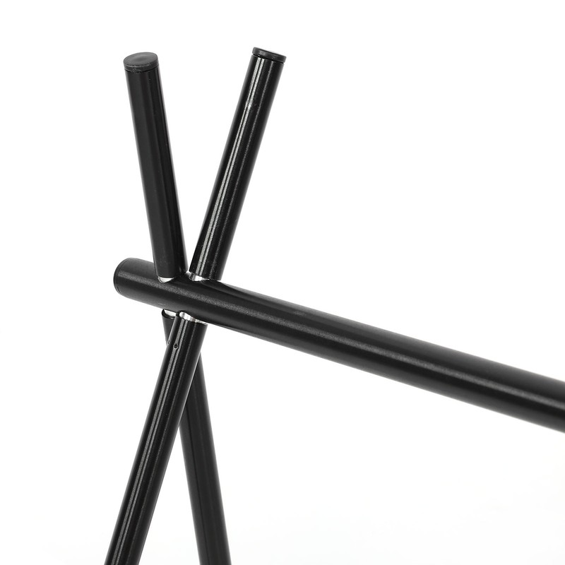 Hanging Rack Black Tripod Structure Folding Hanging Shelf with Storage