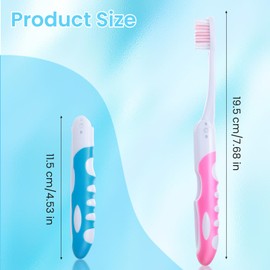 ZEYIYER 2 Stück Reise-Klappzahnbürsten-Set, tragbare Zahnbürste, weiche Reisezahnbürste, Reisezahnbürste zum Wandern, Camping und Reisen