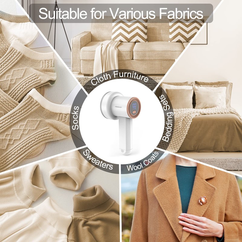 Fabric Shaver Fuzz Remover Rechargeable, HOMEASY Electric Lint Remover Shaver