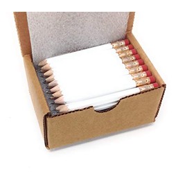 Half Pencils with Eraser - Golf, Classroom, Pew, Short, Mini, Non Toxic- Hexagon, Sharpened, #2 Pencil, Color - White, Box of 72, Pocket PencilsTM