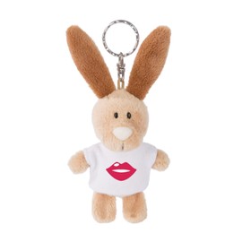 NICI 44716 Keyring Bear with T-Shirt Happy Birthday 10 cm Animal Print Brown