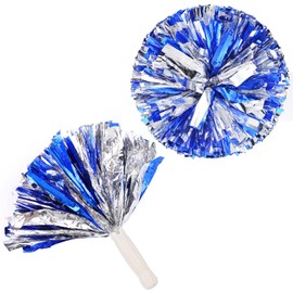 FINELYCR Cheerleader Pompoms, 2 Pieces Pompoms Cheerleading Hand Flowers Pompoms Cheerleader with Handles, Pompoms for Sports Events, Games, Dance