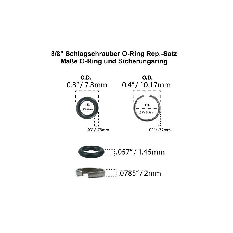 STARK GmbH Impact Wrench 3/8 Inch O-Ring Repair Kit -