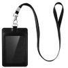 E&EY ID Badge Holder with Lanyard PU Leather Badge ID