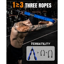 MANUEKLEAR Tricep Rope Cable Attachment Handles, Greater Range of Motion, Tricep Pull Down Rope for Push Downs, Crunches, Facepulls for Professional Gym (Green 2pcs)