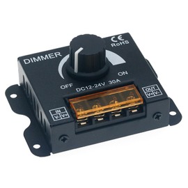 Dimmer Knob Switch LED Dimmer PWM DC 12V-24V 30A Lighting Dimming Controller Single Channel