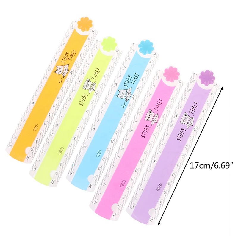 30cm Korean Folding Ruler Plastic Drawing School Stationery Students Kids