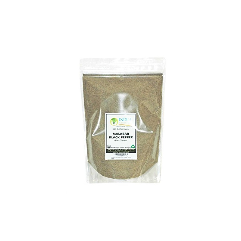 Indus Organics Malabar Black Pepper Powder (Dust, Fine Ground), Refill