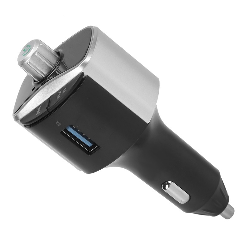 Bluetooth 5.0 FM Transmitter Dual Screen Display 3 USB Ports