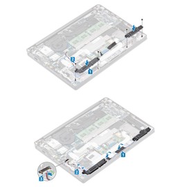 Deal4GO Internal Speaker Assembly P743W 0P743W PK23000YM00 Replacement for Dell Latitude 7400 E7400 2019, Black