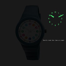 SYOYUEX Kids Luminous Watch for Boys and Girls Ages 5-16，Kids Analog Watch Learning Time and Easy to Read. Children's Waterproof Toddler Watches for Girls and Boys Ages 8-12(Dark Blue+Dark Green)