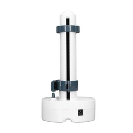 Electric Standing Peeler Multifunction Automatic Vegetable Fruit Cutter Paring Tool Kitchen Potato Humanized Design Adjustable Blade Height Portable (White)