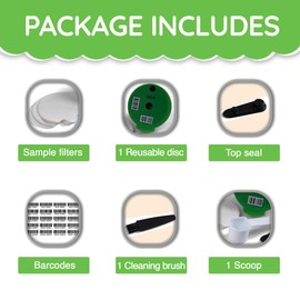 My-Cap Reusable Coffee Capsule Disc with Silicone Lid - Coffee Disc & Filter Set for Bosch Tassimo Brewer - Make Your Own Coffee Pod Discs - Reuse & Refill