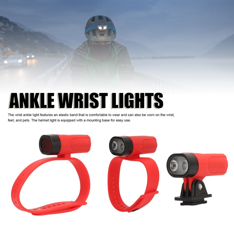 3Pcs USB Rechargeable Wrist Band Torch Wrist Ankle Light Flashlight