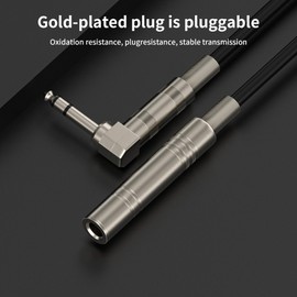 Right Angle 6.35mm TRS Stereo Male to Female Audio Cable,(1.5FT 2Pack) 6.35mm Stereo Plug Male to Female Stereo Headphone Guitar Extension Cable Cord for Amplifiers,Headphone,Stage, DJ and More