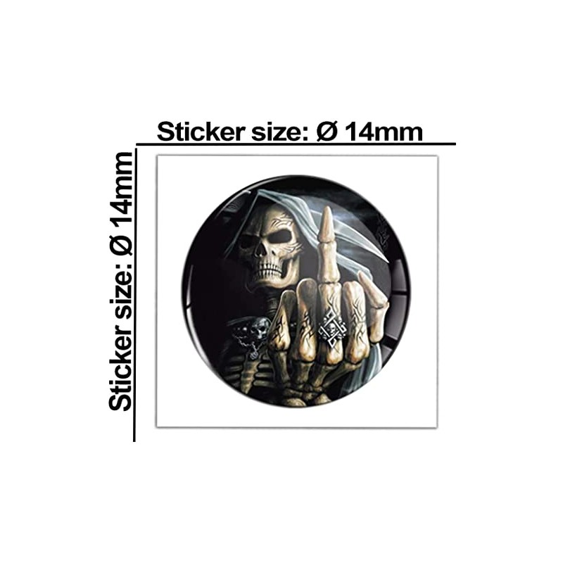 Skino Eu® 2 x Diameter 14 mm Skull Key Emblem