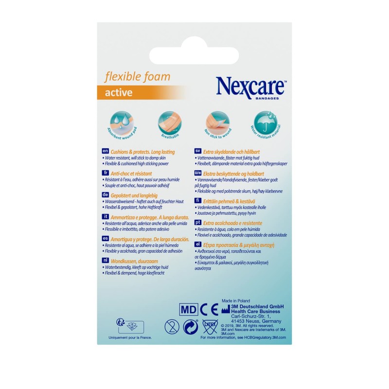 Nexcare Active Flexible Foam Bands, 6 cm x 10 cm,
