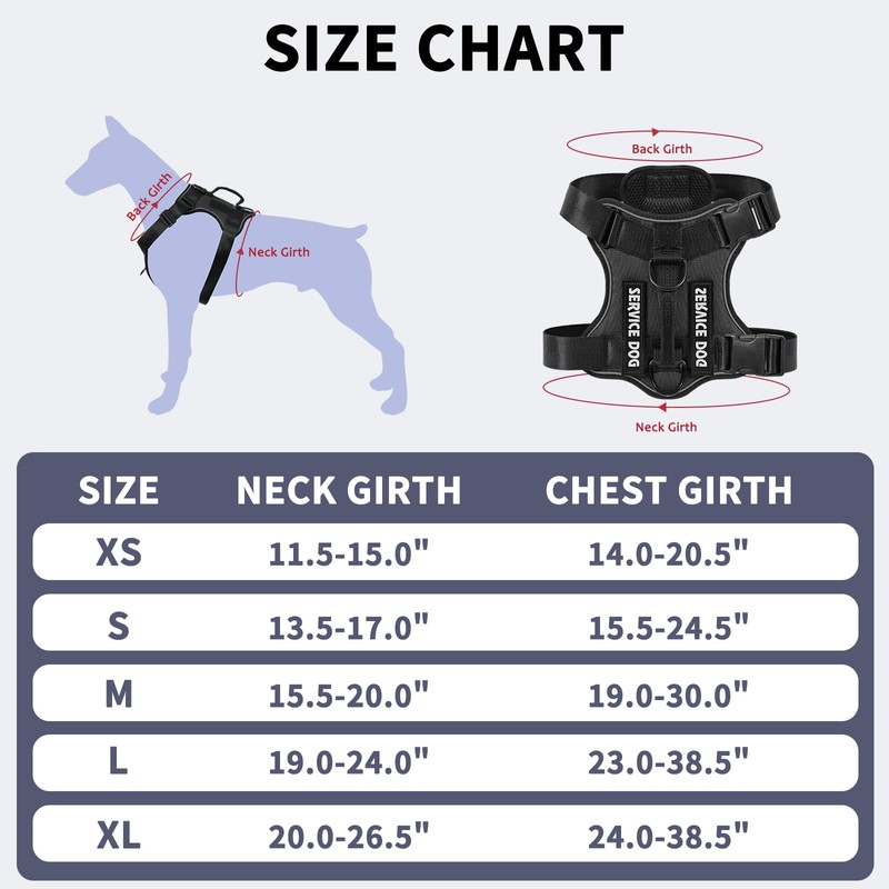 Belababy Dog Harness Small Medium Large, Reflective Tactical No Pull