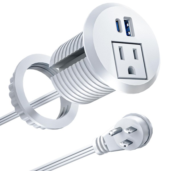 Recessed Power Grommet with 20W USB C Fast Charging, 2